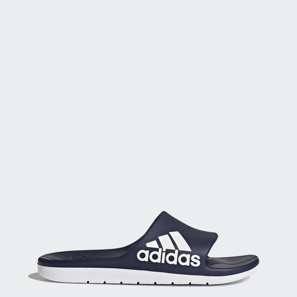 Adidas Aqualette Cloudfoam Slides - παντοφλες ανδρικα - Σκουρο Μπλε/Ασπρα/Ασπρα,Μέγεθος: EU 36 – 54